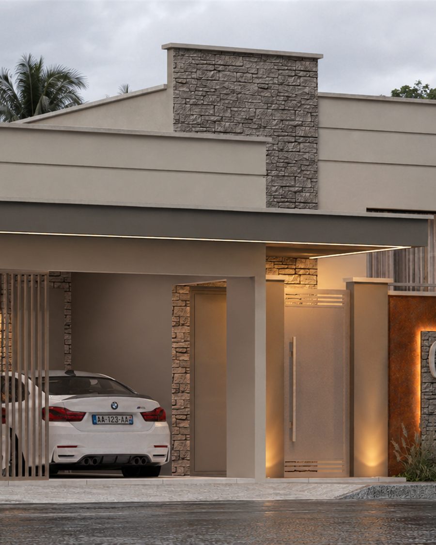 Detalhe volumétrico da Residência Luz Mineral.